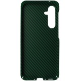 Husa spate policarbonat aspect Carbon, verde cu negru, pentru Samsung Galaxy A35 5G