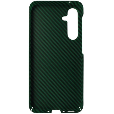 Husa spate policarbonat aspect Carbon, verde cu negru, pentru Samsung Galaxy A35 5G foto