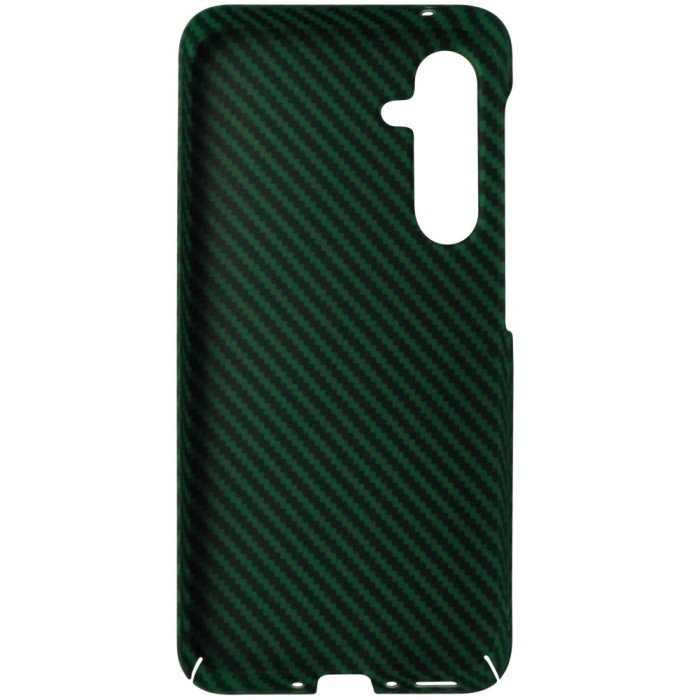 Husa spate policarbonat aspect Carbon, verde cu negru, pentru Samsung Galaxy A35 5G