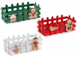 Set 3 cosuri Craciun lemn multicolor 23x11x8 cm
