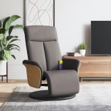 VidaXL Fotoliu masaj rabatabil cu suport picioare, gri taupe, textil