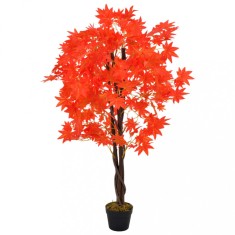 vidaXL Plantă artificială arțar cu ghiveci, roșu, 120 cm 280195