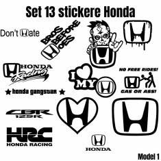 Set 13 Stickere Auto Honda Personalizate , 5 Dimensiuni si 6 Culori