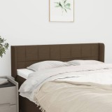 vidaXL Tăblie de pat cu aripioare maro &icirc;nchis 147x16x78/88 cm textil