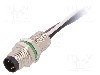 Conector M8, 4 pini, clasa etanseitate IP67, BULGIN - PXMBNI08FPM04AFL001