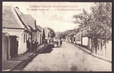 3082 - CRISTURU SECUIESC, Harghita, street stores, Romania - old postcard - used foto