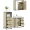 Set mobilier de baie, 3 piese, stejar sonoma, lemn prelucrat