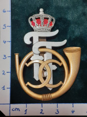 Insigna 7-ani REGIMENT 1 VANATORI Principele Ferdinand; reproductie Regalista foto