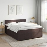 Cumpara ieftin Pat boxspring cu saltea Maro inchis 160 x 200 cm Tesatura