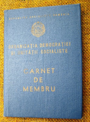 Carnet Frontul Democratiei si Unitatii Socialiste foto