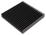 Radiator extrudat cu aripioare neagră 100mm x 100mm x 15mm