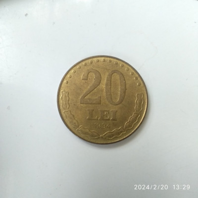 -Y- MONEDA ROMANIA 20 LEI 1994 AUNC foto