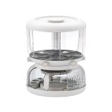 Dozator etajat de cereale flippy, rotativ 360, 6 compartimente, capacitate 10l, cofrag special pentru oua, vas pentru scurgerea cerealelor, 35x27.5 cm
