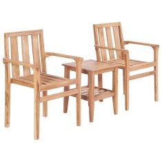 vidaXL Set mobilier de bistro, 3 piese, lemn masiv de tec 44736