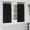 Perdele cu perdele 2 pcs Negru Poliester