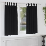 Cumpara ieftin Perdele cu perdele 2 pcs Negru Poliester