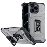 Husa Plastic - TPU OEM Crystal Ring Tough Armor Kickstand pentru Apple iPhone 13 Pro Max, Neagra