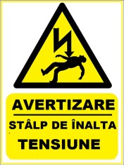 Placuta pentru stalp de inalta tensiune foto