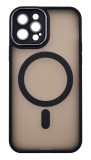 Husa tip MagSafe, Camera Protection Matte Silicon pentru iPhone 11 Negru