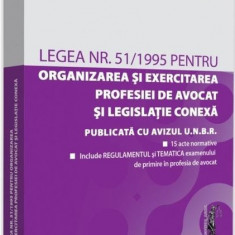 Legea nr. 51 din 1995 pentru organizarea si exercitarea profesiei de avocat si legislatie conexa |