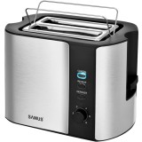 Prajitor de paine Samus FANCY, 800 W, 6 trepte de prajire, Dezghetare, Oprire manuala, Inox