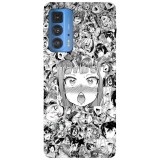 Husa compatibila cu Motorola Moto G51 5G model Ahegao Black&amp;amp;White, Silicon, TPU, Viceversa, Transparent, Carcasa