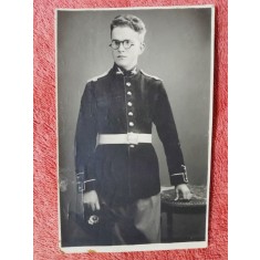 Fotografie tip carte postala, elev liceu militar, 1941