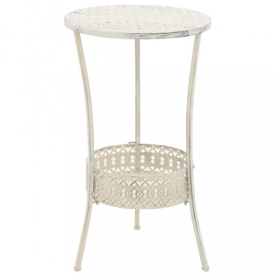 Gossi masa bistro in stil vintage rotunda, alb, 40x70 cm, metal foto