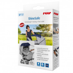 Copertina pentru protectie solara UV 50+, parasolar pentru carucior de copii, model universal, bleumarin, Reer ShineSafe Bleu 84213 Children SafetyCar