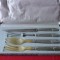 TACAMURI SET CUTIT FURCULITA INOX LINGURA FURCULITA OS MANERE ARGINTATE