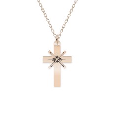 Set lantisor si cruce - argint 925 placat cu aur roz