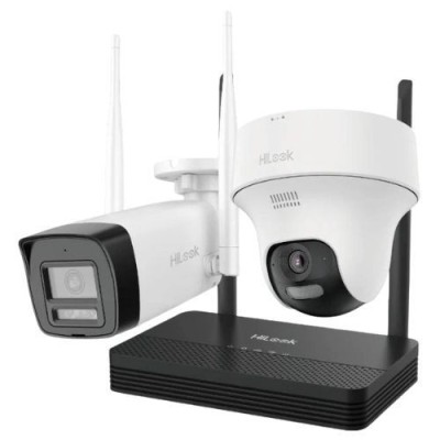 Sistem supraveghere IP Wireless Hikvision HiLook IKS-2042BTH-PH/W, 2 camere 2MP, NVS, IR 30m, audio bidirectional, slot microSD SafetyGuard Surveillan foto