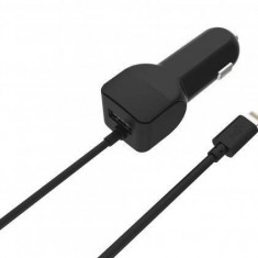 Alimentator USB bricheta auto cu cablu Lighting 2 iesiri 2.4A negru Well