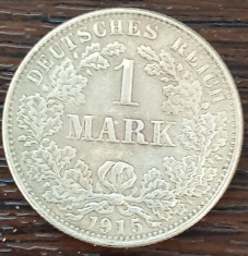 (A970) MONEDA DIN ARGINT GERMANIA - 1 MARK 1915, LIT. A, WILHELM II