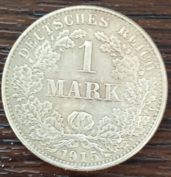 (A970) MONEDA DIN ARGINT GERMANIA - 1 MARK 1915, LIT. A, WILHELM II