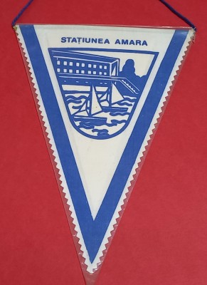 Fanion Turism - Statiunea AMARA / Hotelul &amp;quot;MUNTENIA&amp;quot; SLOBOZIA (comunism) foto