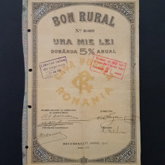 Bon rural de 1000 lei 1914 , titlu , actiuni , Casa rurala