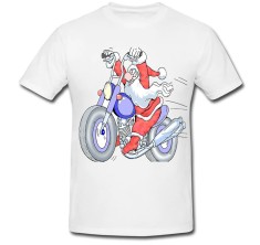 Tricou &amp;quot; Santa on a motorcycle cartoon &amp;quot; foto