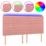 Cumpara ieftin Tablie de pat cu LED, roz, 200x5x118/128 cm, catifea