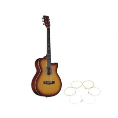 Chitara clasica din lemn DEPOX&reg;, set de corzi incluse, 95 cm, portocaliu