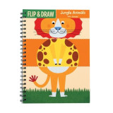 Carte de colorat - Jungle Animals Flip and Draw |