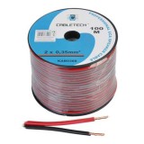 Cablu difuzor CCA, 2 x 0.35 mm&sup2;, 100 m, Rosu/Negru, Cabletech