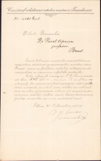 A1840 Lot de 5 acte cu antet Arhidieceza ortodoxă rom&acirc;nă Sibiu, susținere pentru ridicarea liceului rom&acirc;n din Brad, județul Hunedoara 1909-1913