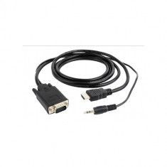 Cablu Gembird A-HDMI-VGA-03-10M HDMI - VGA + 3.5mm jack Black foto