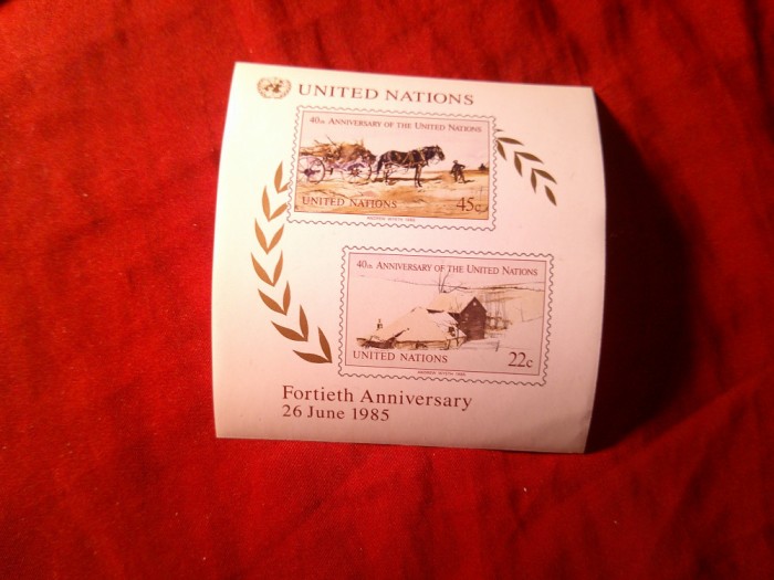Bloc ONU 1985 - Agricultura , a 40a Aniversare