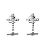 Cumpara ieftin Cercei argint 925, JW690, model cruce, placati cu rodiu
