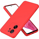 Husa de protectie, flippy, pentru xiaomi redmi 13t, liquid silicone, cu microfibra pe interior, protectie antisoc, compatibil incarcare wireless, rosu
