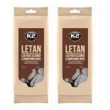 Cumpara ieftin Pachet 2 x servetele curatare piele auto K2 Letan 24 buc 20x18cm