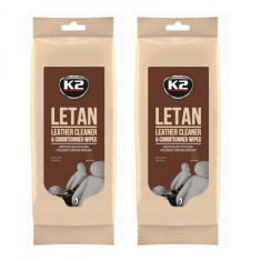 Pachet 2 x servetele curatare piele auto K2 Letan 24 buc 20x18cm