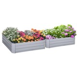 Set 2 paturi/straturi inaltate pentru flori, legume, din otel, gri, 100x100x30 cm, ART